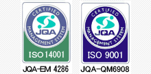 ISO14001（JQA-EM 4286）・ISO9001（JQA-QM6908）